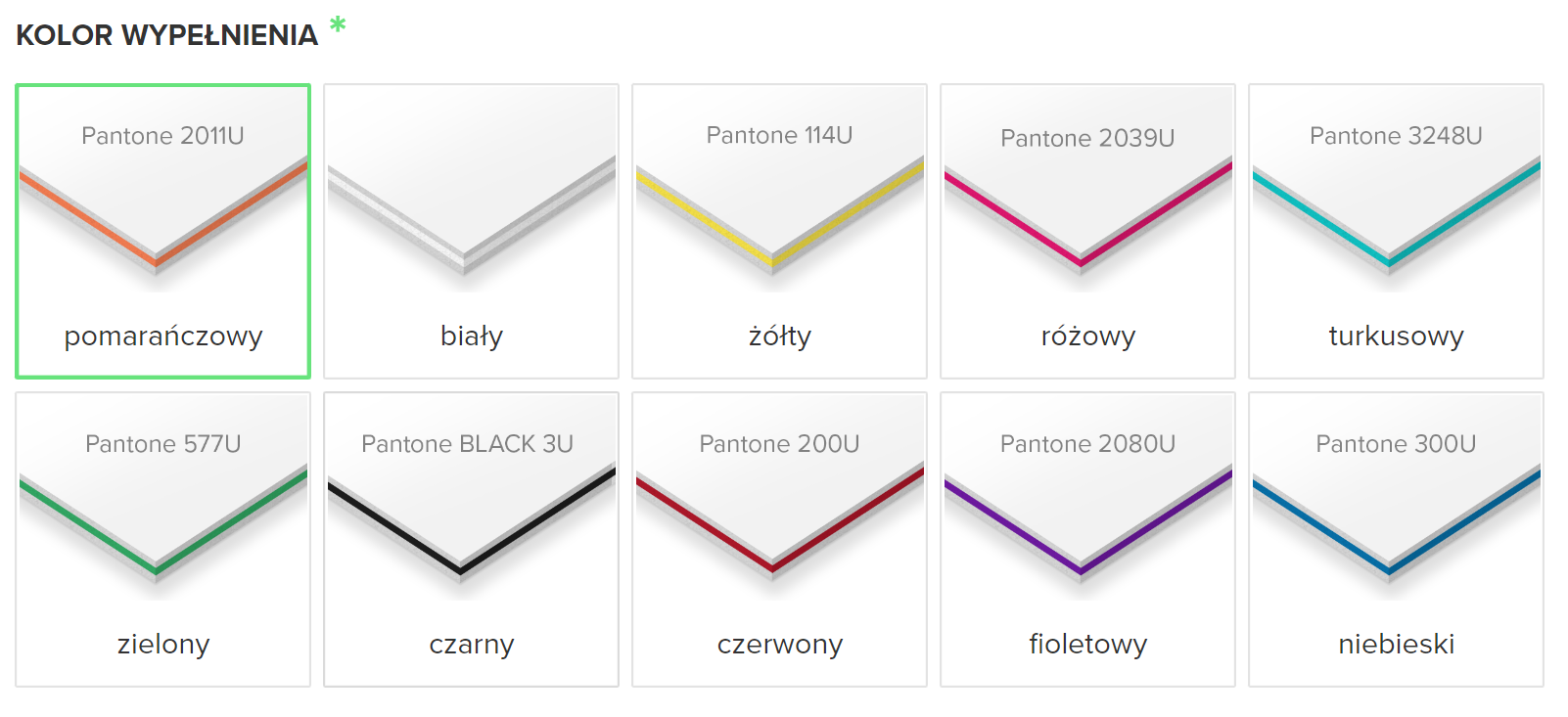 Kolory wypełnień wizytówek multiloft koszulkolandia